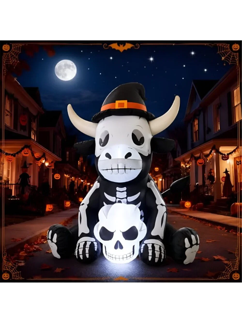 5 FT Halloween Inflatables Outdoor Highland Cow Light up Decor